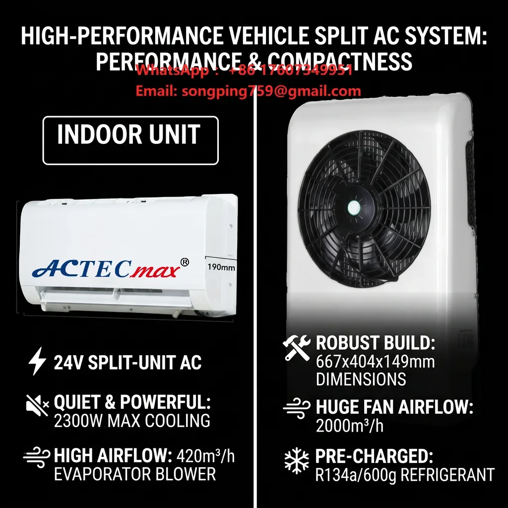 Truck Car Air Conditioning Systems AC.161.067 White 24V Parking Cooler Auto Electric 12V Mini Split Air Conditioner Caravan
