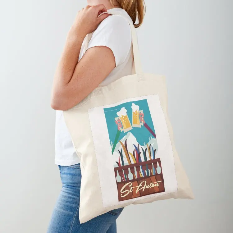 St Anton poster Tote Bag Canvas bag for women Women bags reusable shopping bags