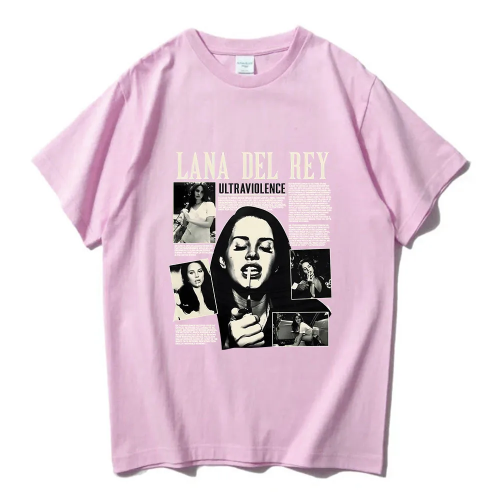 المغني لانا ديل ري تي شيرت مطبوع موضة الرجال ملابس حريمي الهيب هوب الشارع الشهير Harajuku Y2k بلايز كبيرة الحجم للجنسين المحملة الملابس #6