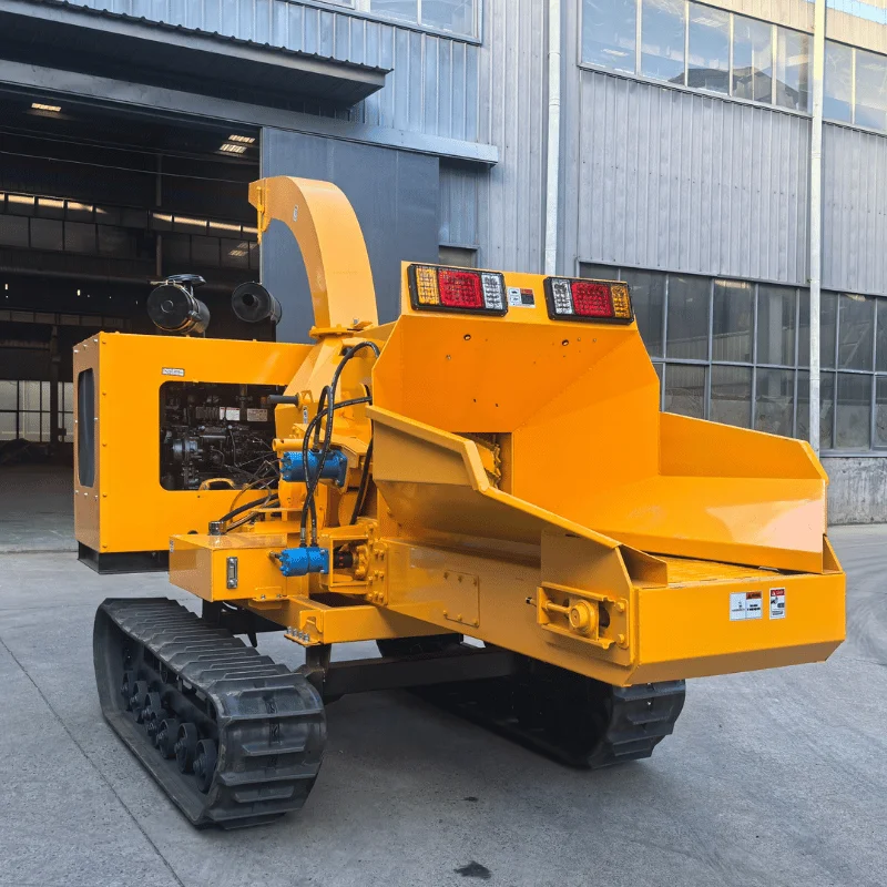 Heavy Crawler Mobile Electric Wood Chipper Shredder Machine Industrial Engine Best Sales Large Wood Processing Equipment