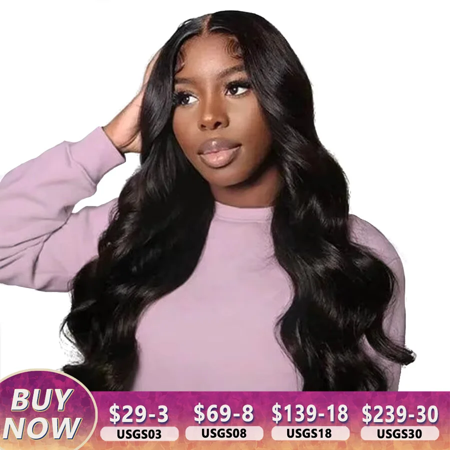 Closure Human Hair Wigs Pre-Plucked Bleached Knots Pre-Cut Lace Ready to Wear Glueless Wigs Pre Cut Gluess Closure Wig