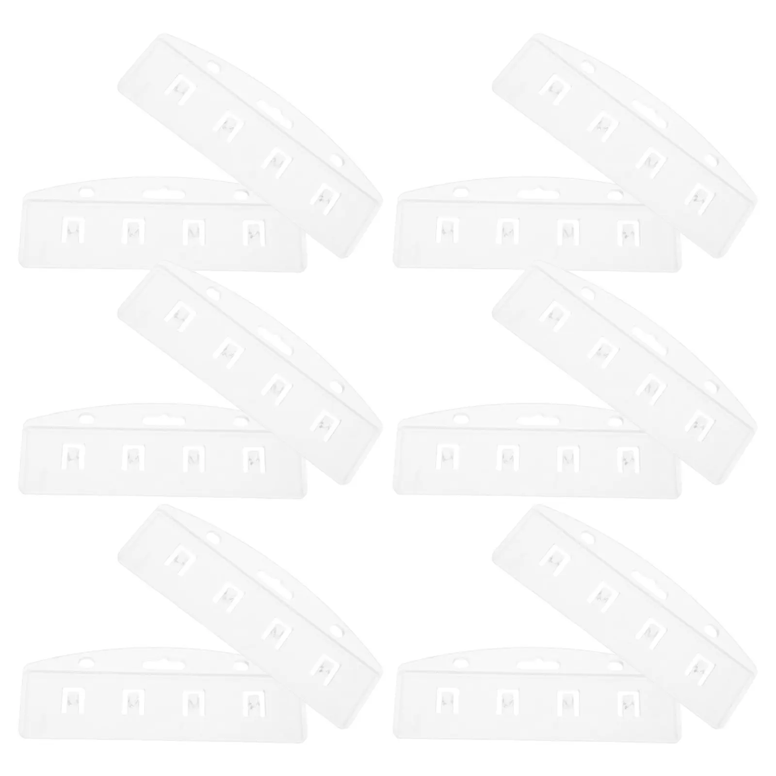 20pcs Semi-Open Frosted ID Card Holder Sleeves – Transparent Badge Protectors for Workplace Use