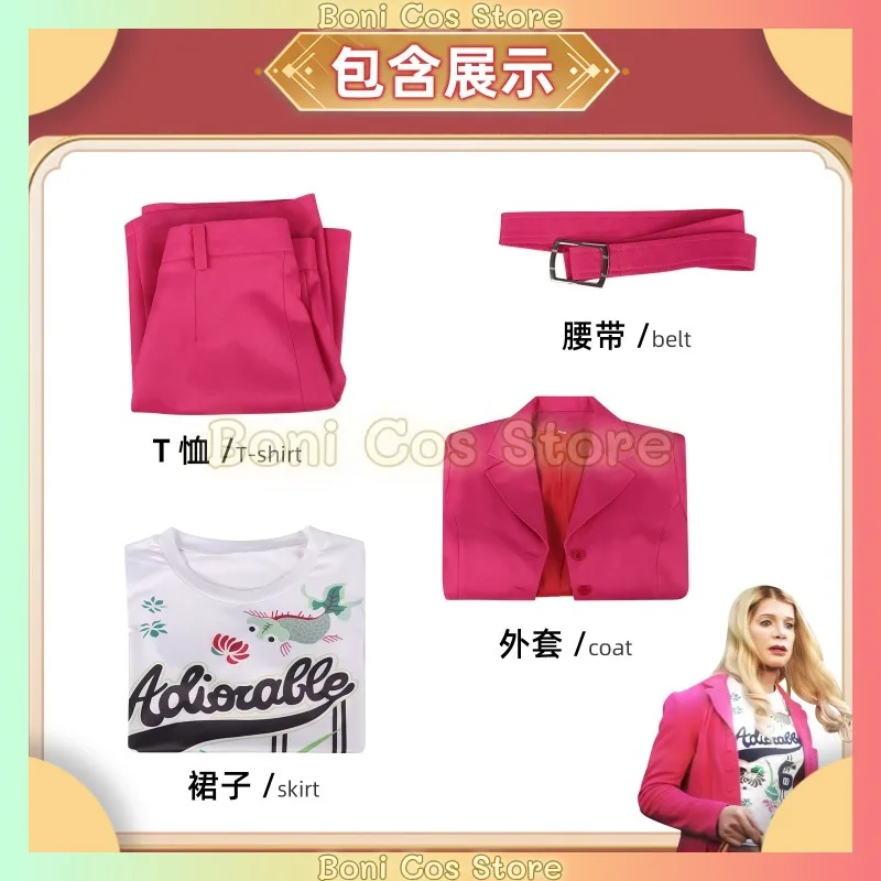 Kevin Copeland White Chicks Cosplay Costume Pink Cropped Blazer Jacket T Shirt Mini Skirt Disguise For Halloween Carnival Party view 4