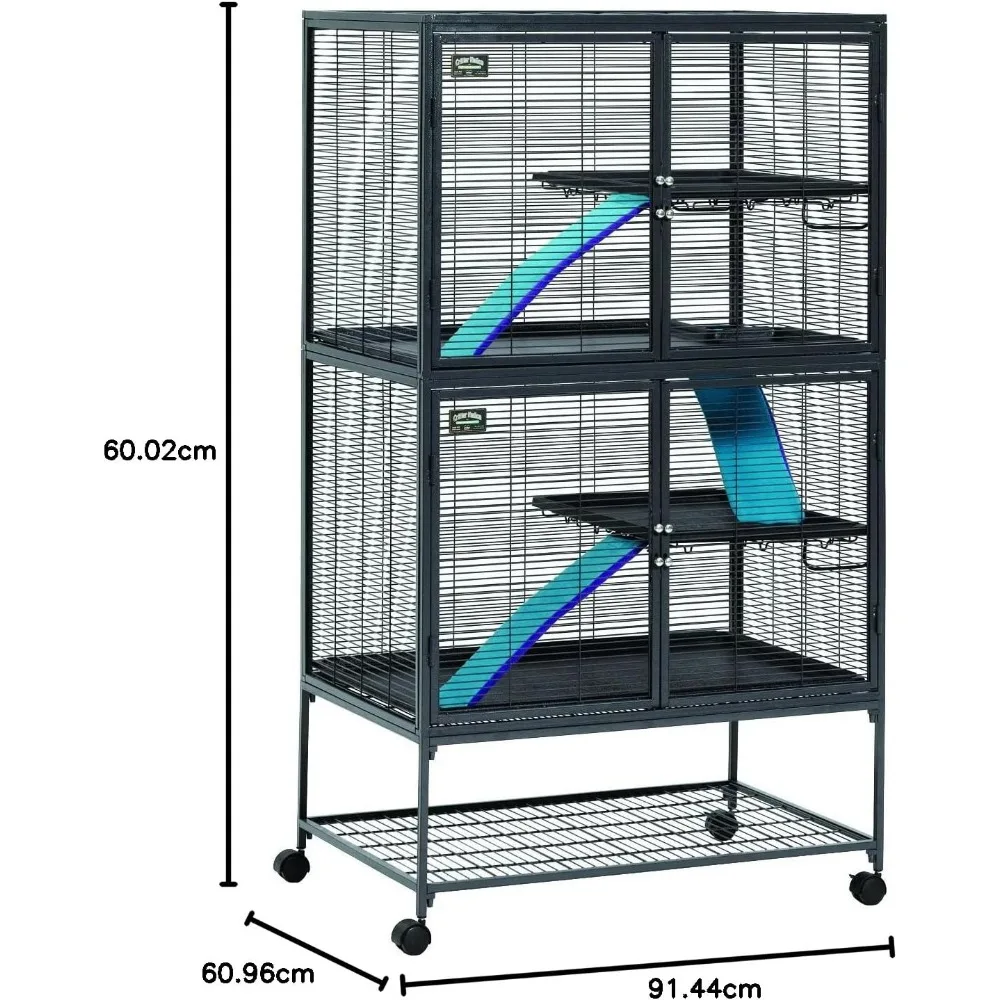 Deluxe Critter Nation Double Unit Small Animal Cage (Model 162)