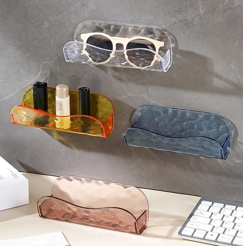 Plastic Wall-mounted Glasses Holder Sunglasses Display Rack Shelving Adhesive Floating Accessories For Phone Eyeglasses