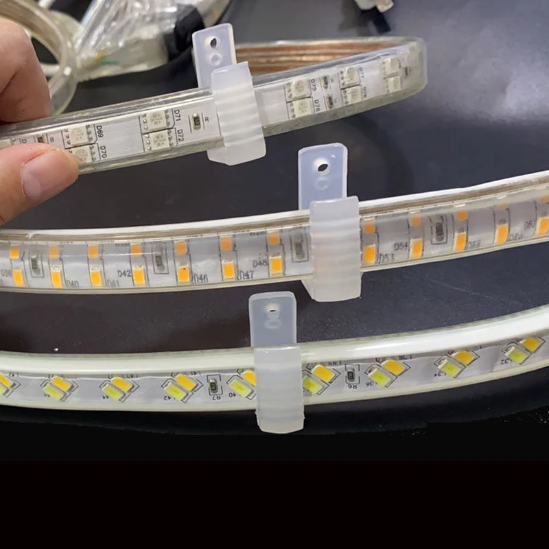 Złącze Led Fix Klipsy Plastikowa Klamra COB Oświetlenie Led Montaż Łącznik Akcesoria Do 110V 220V RGB 2812B Neon Strip Lights