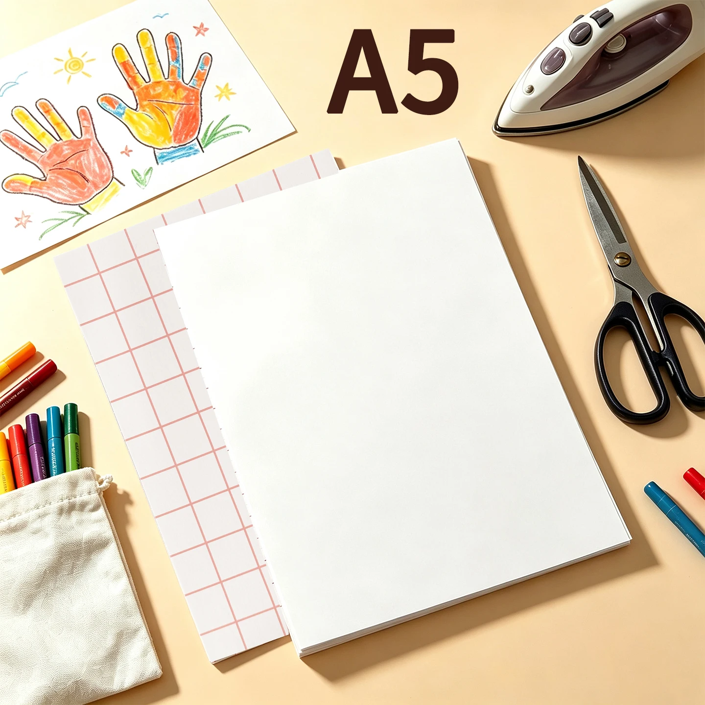 10/20PCS A5 Inkjet Heat Transfer Paper Light White Transfer Hot Stamping Hand-drawable For DIY 100% Pure Cotton T-shirt Fabric