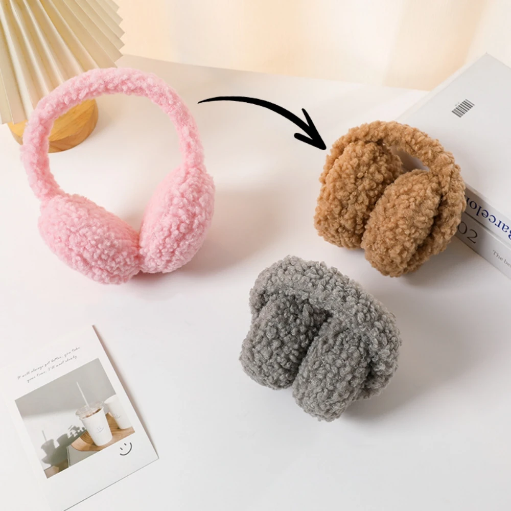Bonito de pelúcia fones de ouvido inverno earmuffs feminino quente macio capas de orelha imitação cashmere faixa de cabelo moda earflap suprimentos ao ar livre