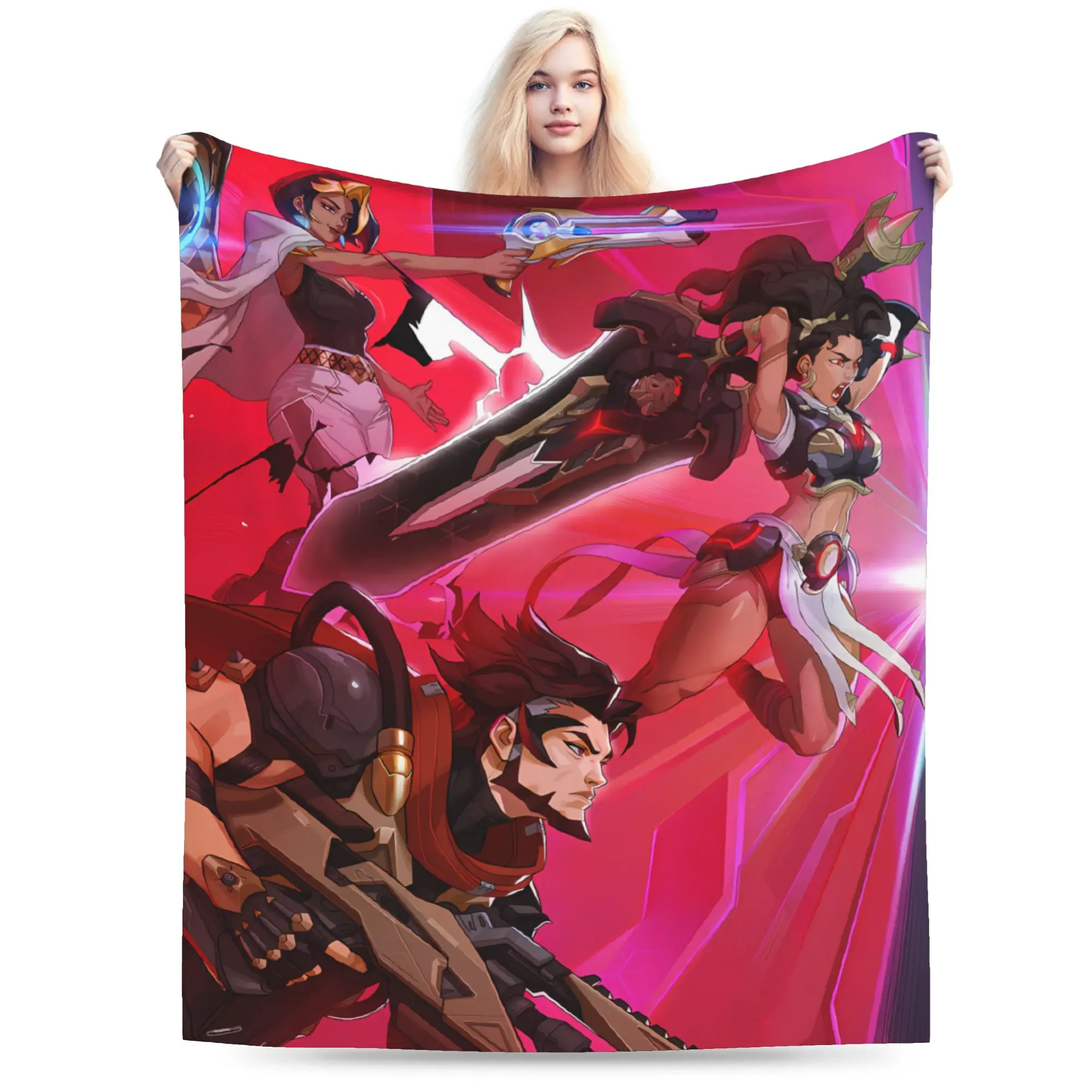 Funny Overwatch 2 Hero  Blankets  Super Soft Pattern Plush Bedding Throws For Couch Bed Travel Flannel Bedspread Bed Cover