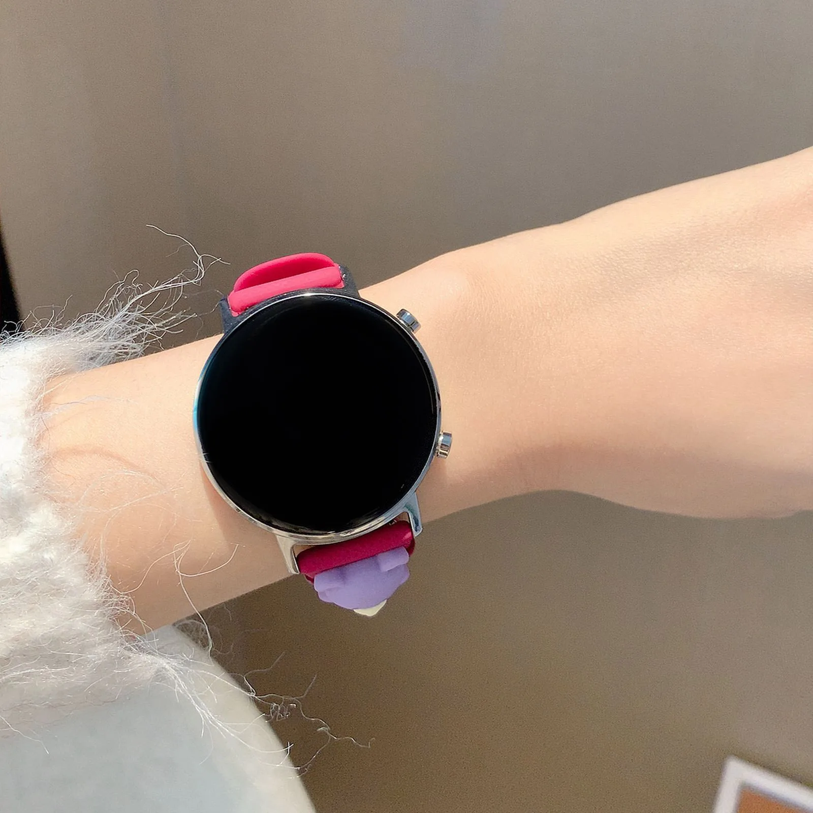 Silicone Loop band hot pink For Samsung Galaxy Watch 7 FE 5 Pro 4 6 classic 44mm 40mm sport bracelet correa Galaxy Watch 7 Strap