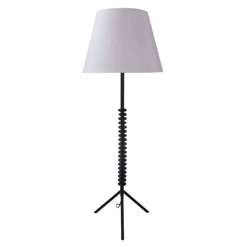 Customized Handmade Black Wooden Tripod Floor Lamps for Hotel Living Room Restaurant Sofa Side Stand White Fabric Shade