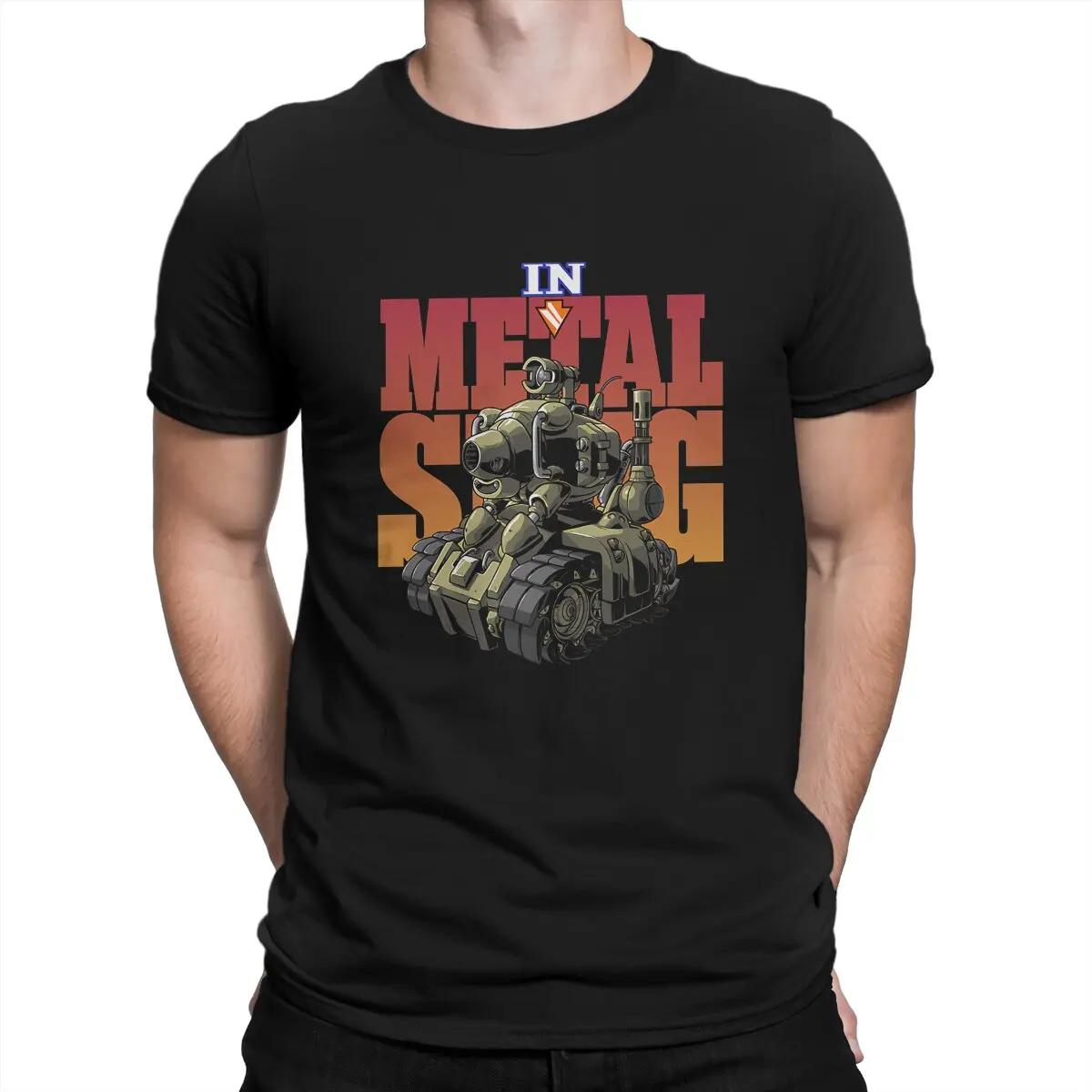 Metal Slug Game Essential T Shirt Vintage Punk Men\'s Tshirt Polyester Streetwear