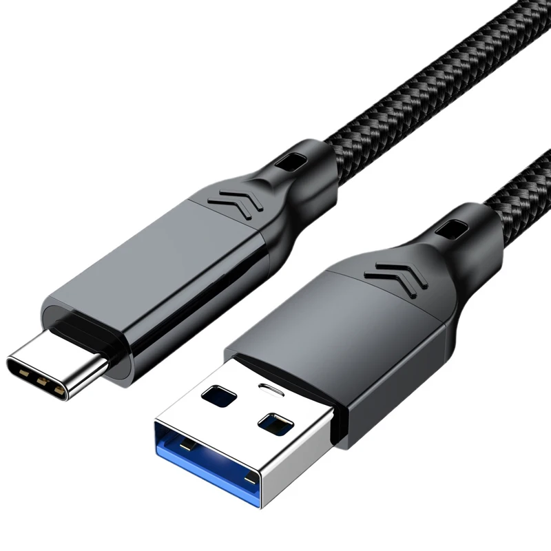 USB3.2 Type A to USB C Gen2 10Gbps Cable Data Transfer SSD Hard Disk NVMe Cable 3A 60W Fast Charging for iPhone 15 16 Samsung