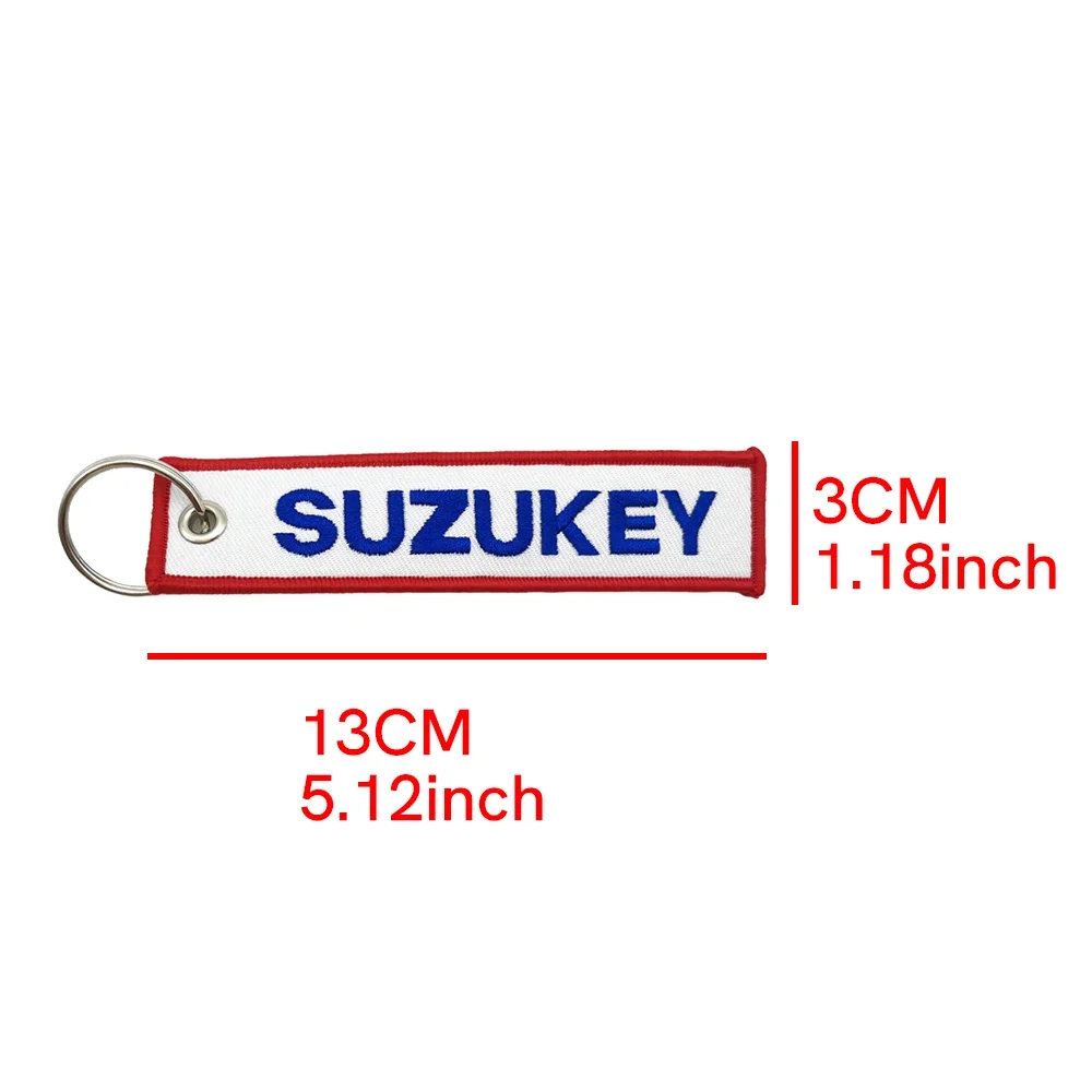 New JDM SuZuKey Logo Key Chain For Motocycle Key Ring Cars Keychain Gifts Double Sided Embroidery Fashion Keychain Auto Parts