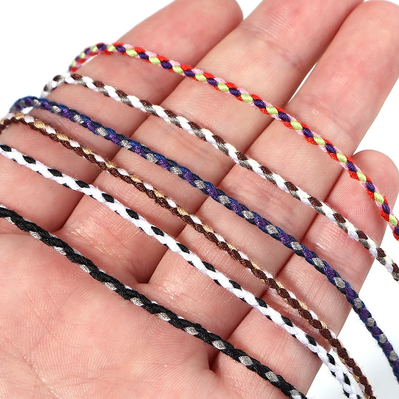 25M/Roll Colorful Cotton Thread  Rope Four-Strand Braided Twist Cord for Jewelry Making DIY Bracelet Decoration Lanyard Supplies