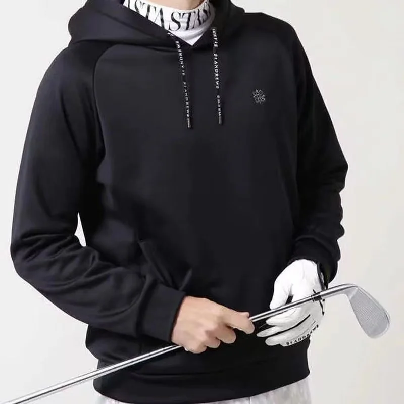 ST ANDREWS Men's New Hooded Sweatshirt Drawstring Versatile Top Spring and Autumn Fashion Style