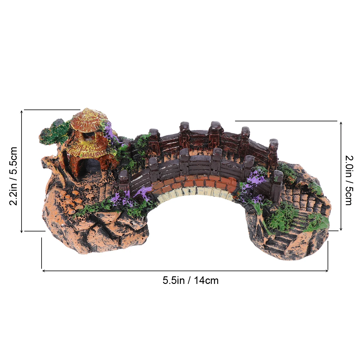

Resin Rockery Bridge Decoration for Fish Tank Aquarium Crafts Non-Toxic Safe Easy Underwater Landscaping Pet
