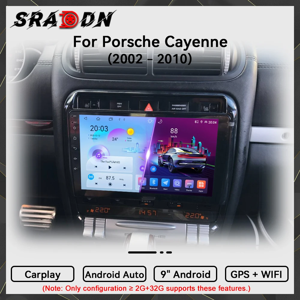 Para Porsche Cayenne 2002 2003 2004 2005 2006 2007 2008 2009 2010 Radio para automóvil Android Reproductor multimedia de video para automóvil Navegación GPS Carplay Pantalla táctil Auto Estéreo Sistemas inteligentes