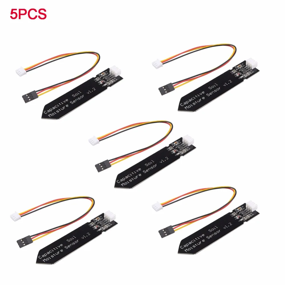 

5pcs Capacitive Analog Soil Moisture Sensor Corrosion Resistant With Gravity 3-Pin Interface for Arduino Raspberry pi FZ3107