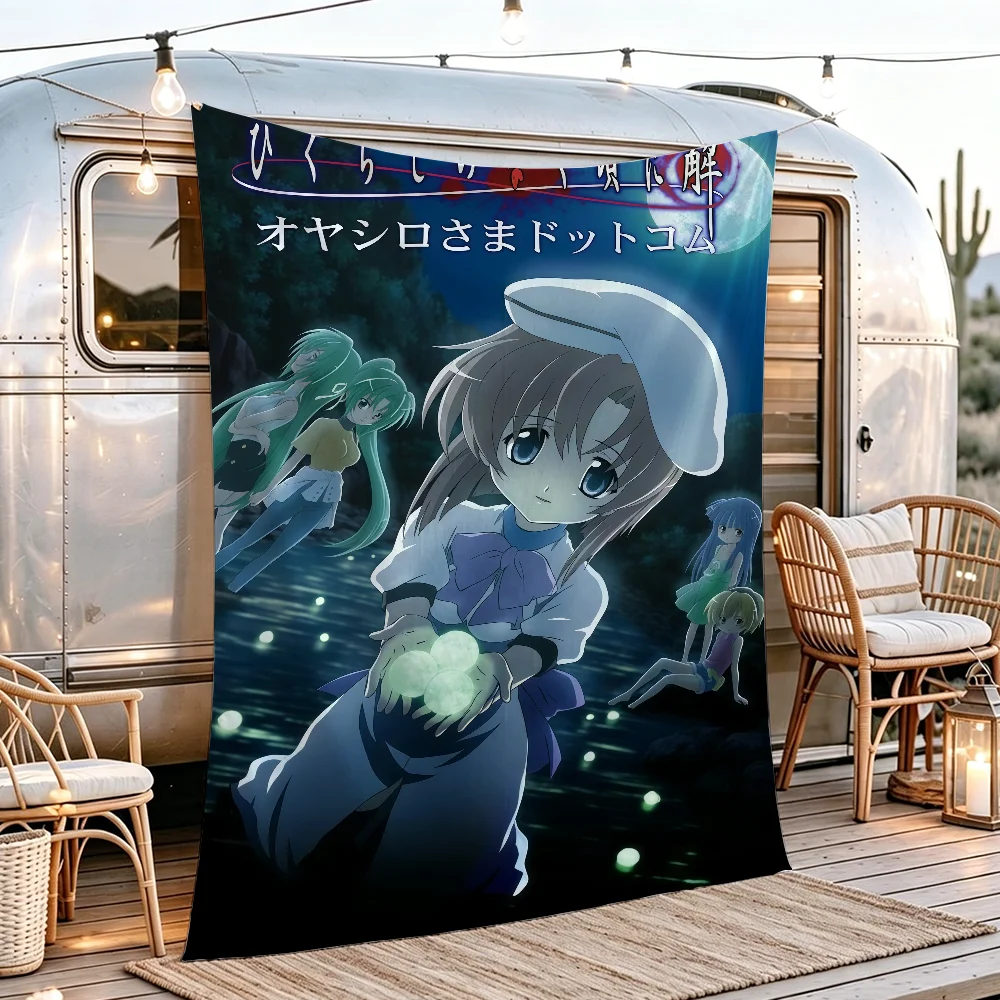Game H-Higurashi When they C-Cry-S Flaggen-Wandteppich, Raumdekoration, Wandbehang, ästhetisches Werbebanner für Schlafzimmer