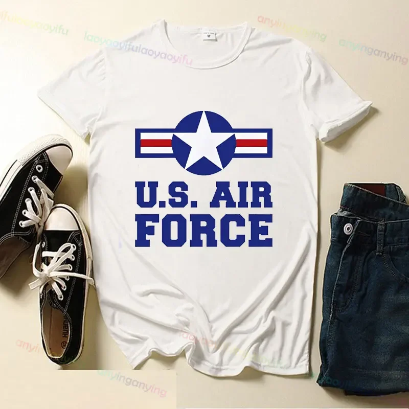 T-shirt à manches courtes en pur coton de l'armée de l'air des États-Unis, vétéran de l'armée de l'air, t-shirt d'extérieur, cadeau