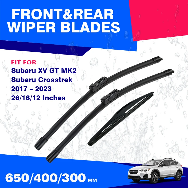 

Front Rear Wiper Blades Set For Subaru Impreza XV GK GT 2017 - 2021 Crosstrek Hybrid e-BOXER Windshield Windscreen Window Brush