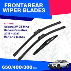 Front Rear Wiper Blades Set For Subaru Impreza XV GK GT 2017 - 2021 Crosstrek Hybrid e-BOXER Windshield Windscreen Window Brush