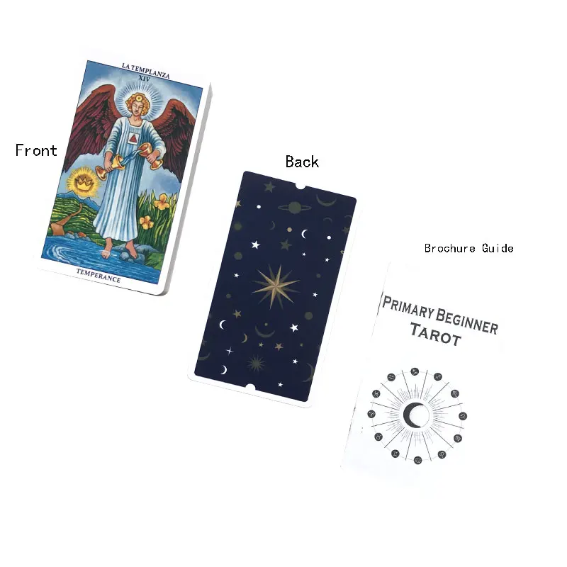 Spanish：Primary Beginner Tarot Card Oracle Card Entertainment Fate Divination Card Board Game Tarot And Brochure Guide