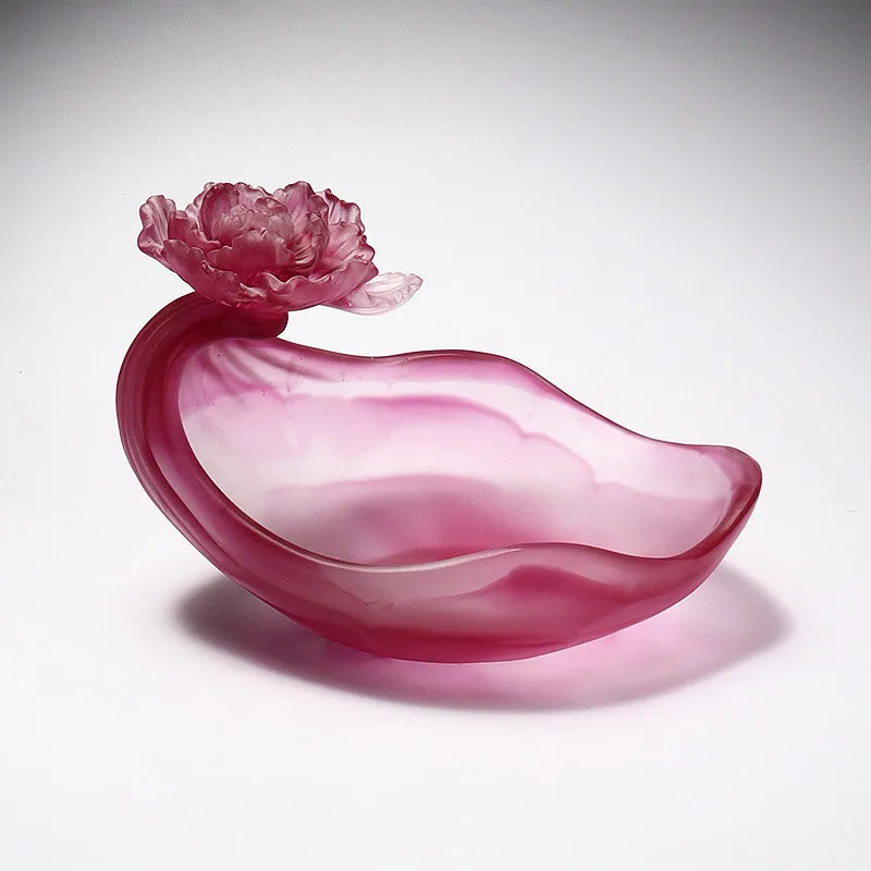 Glazed stamen fruit plate, living room desktop entrance key storage ornament, send friends light luxury handicrafts housewarming