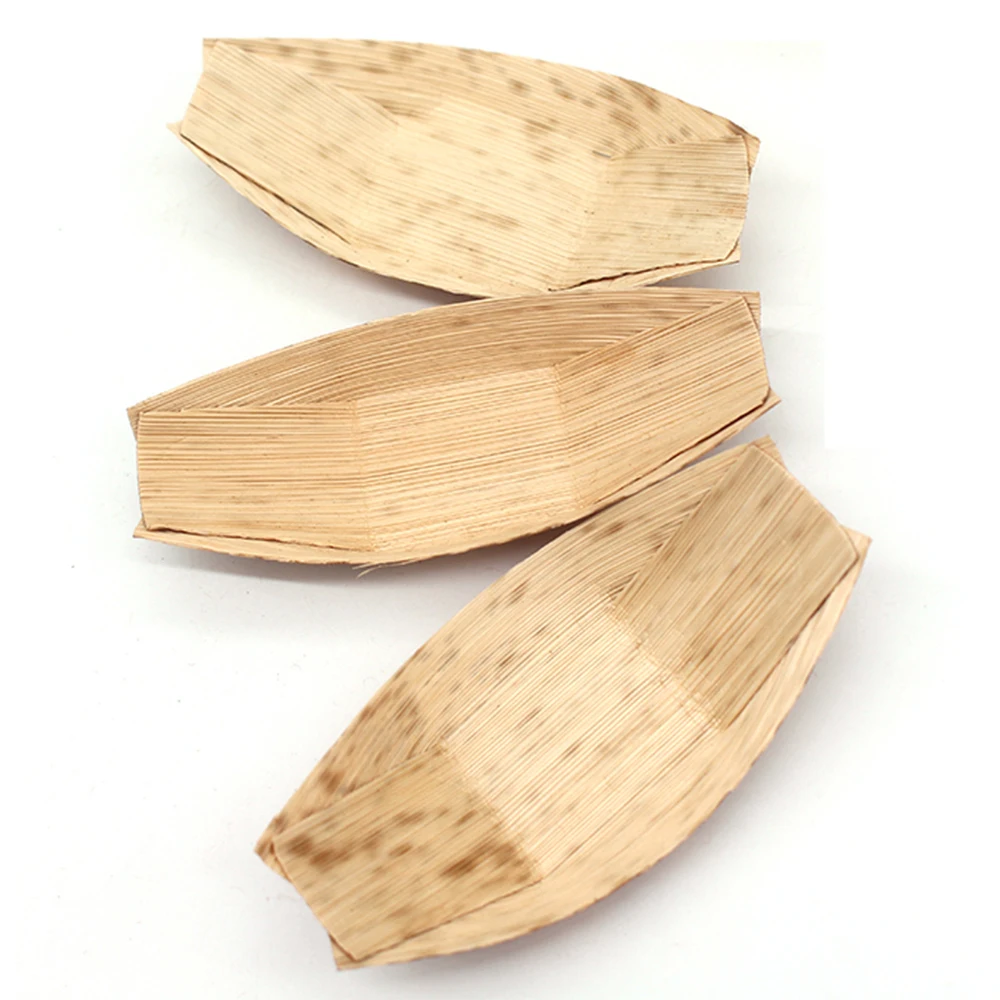 20 Pieces x Home Party Event Wedding Supplies, Disposable Eco-Friendly Tableware 220mm Bamboo Leaf Boat