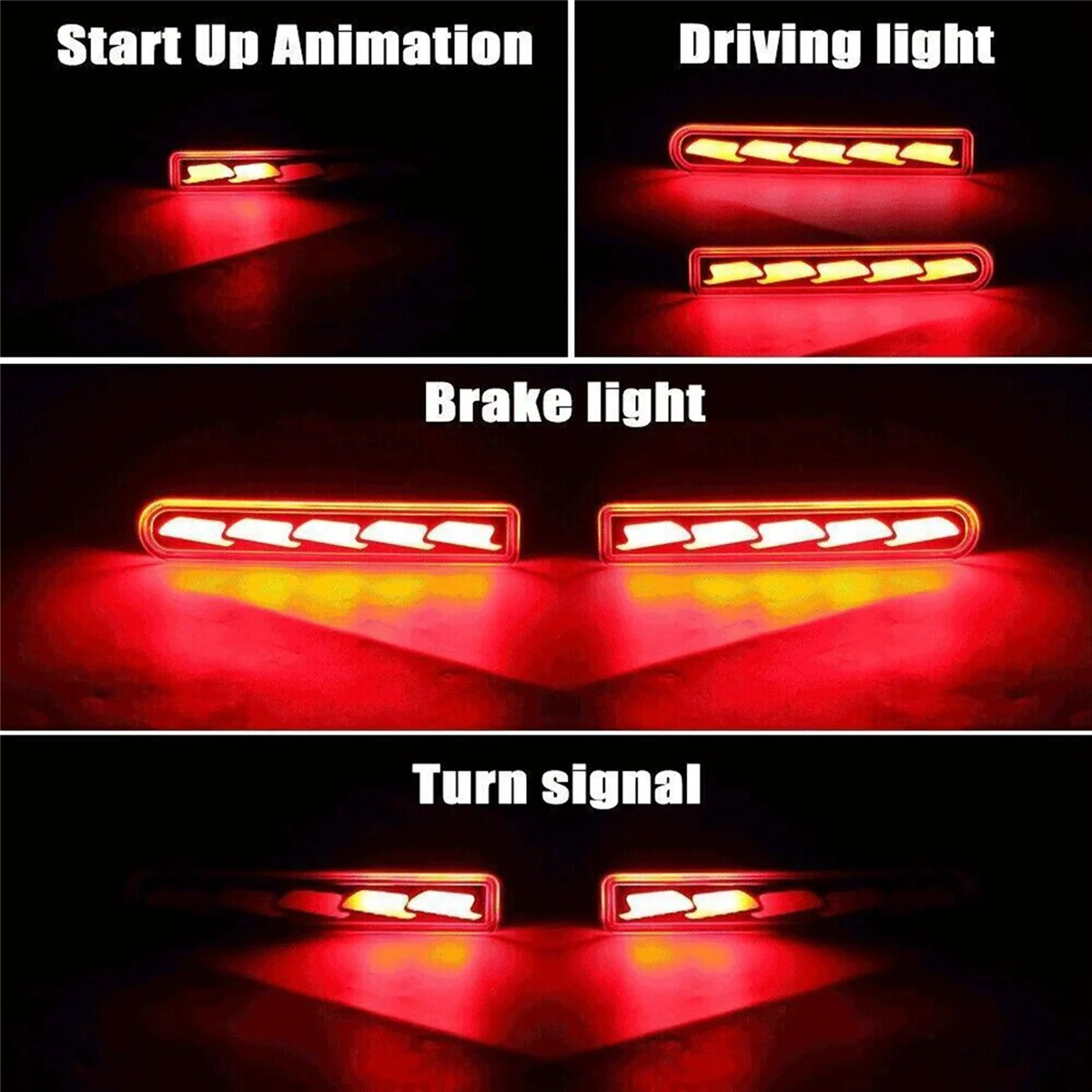 

LED Car Rear Bumper Light for Toyota FJ Cruiser 2007-2017 US Version Reflector Turn Signal Light Stop Brake Lamp Red