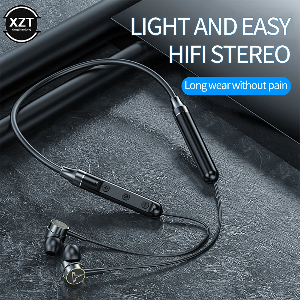 

Neckband Earphone Bluetooth 5.0 Wireless Headphones Stereo Earphones IPX5 Waterproof Sport Headset with Mic Noise Cancelling