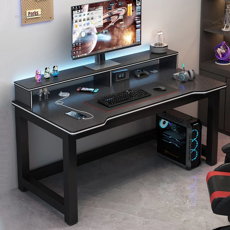 Modern Simple Gaming Desk Home Desktop Computer Desk Table Minimalist Bedroom Student Carbon Fiber Reading Desk Office Furniture