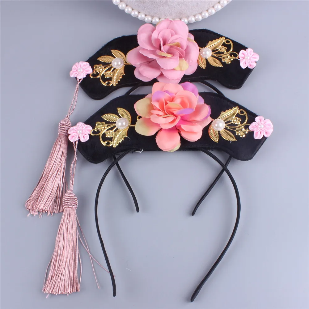 

Ancient China Royal Court Queen Princess Headband Headdress Chinese Traditional Classical Hanfu Cheongsam Hair Hoop Accessories