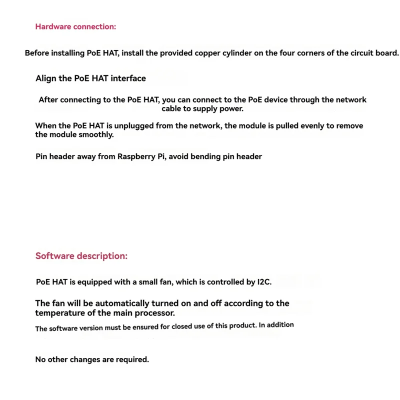 Excelente para Raspberry Pi 4 y 3 B+ Poe+ HAT Power Over Ether, placa de expansión Moudl compatible con 802.3Af/At