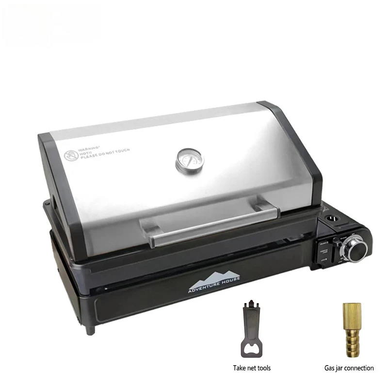 Camping Kitchen Stoves  Gas Stove With Oven Portable Outdoor Camping Windproof Stainless Steel Gas Stove Camping Cooking Set