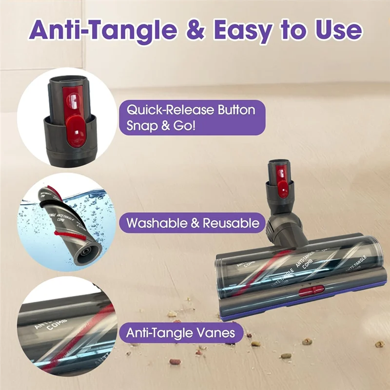 Cabeça de sucção de alto torque para Dyson V10 V11 V15 Acessórios anti-emaranhado Limpeza profunda para tapetes e pisos duros