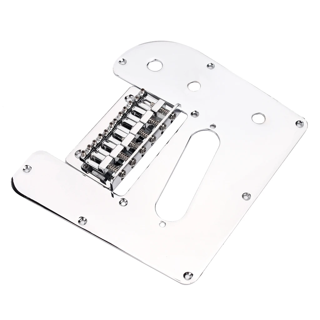 LAP Guitar Bridge with Micro Tuning Style and Control Plate Chrome Electric Guitar Parts for 6 String Lap Steel Players