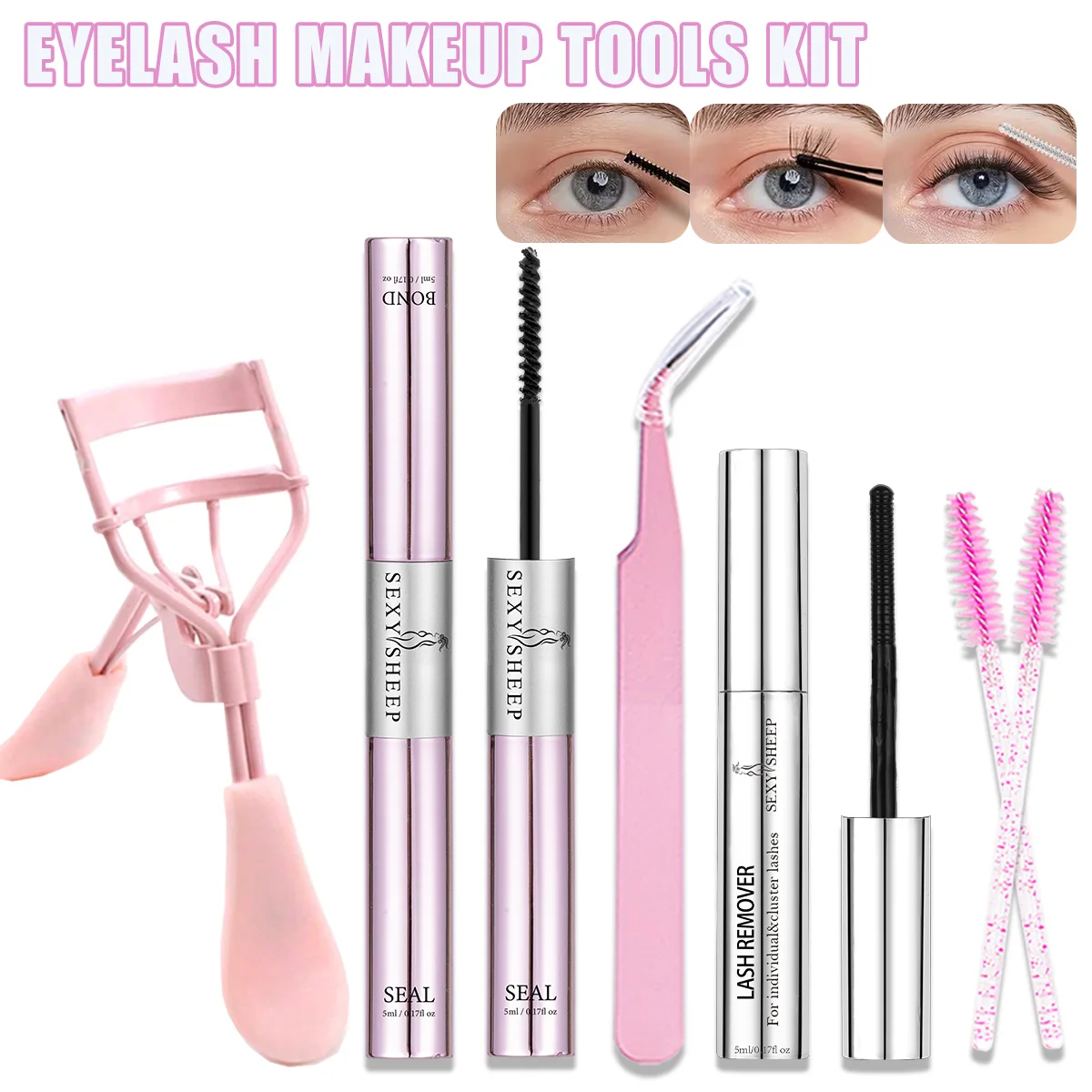 Pegamento para Pestañas 2 en 1, Fijación Fuerte y Duradera, Resistente al Agua, para Extensiones de Pestañas DIY