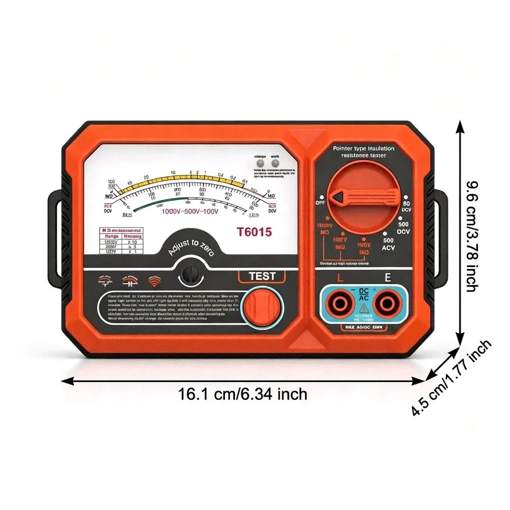 T6015 Battery Powered Megohmmeter Eliminating Need for Disposable Batteries Through Integrated Recharge System