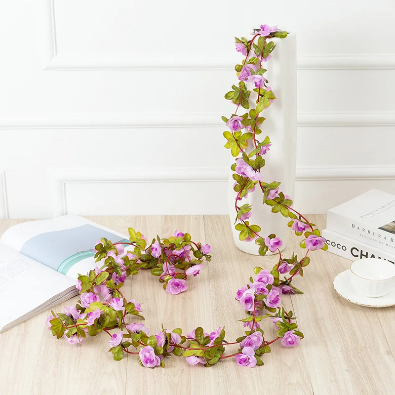 Kunstbloem Roos Garland Bruiloft Festival Huis Kamer Tafel Buiten Muur Kamerdecoratie Tuin Diy Hoge kwaliteit Geschenken Feest