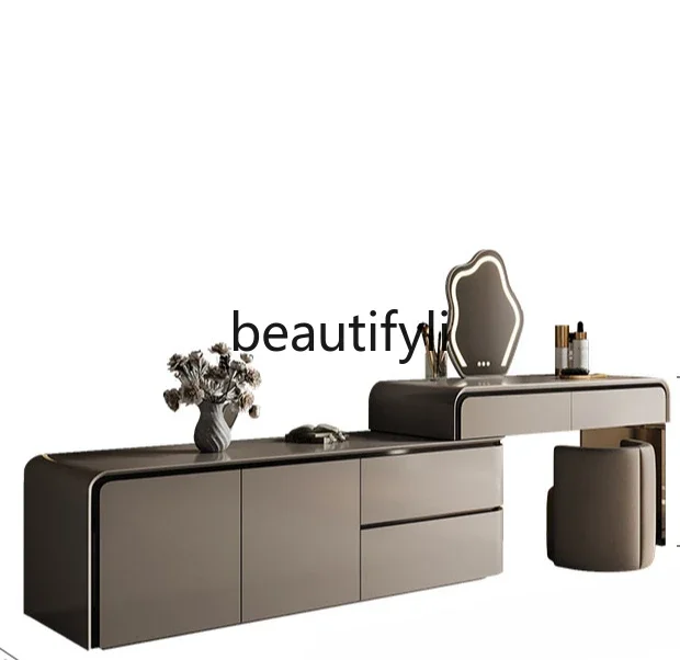 

Light luxury dresser chest integrated bedroom corner solid wood makeup table master bedroom simple suspension dresser