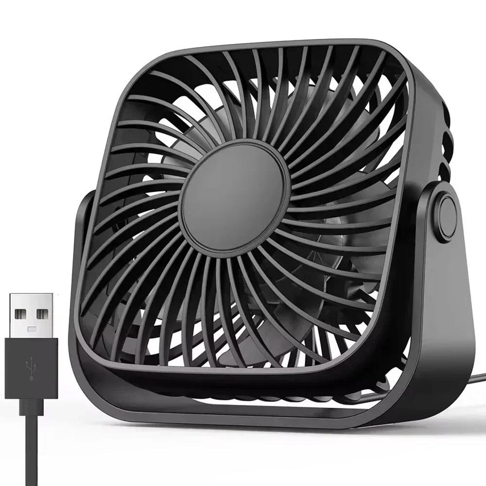 

Портативный вентилятор DINRGO USB Настольный вентилятор Настольный сильный поток воздуха и тихая работа 3-скоростной ветер 360 ° Вращающиеся стоячие вентиляторы для комнаты дома