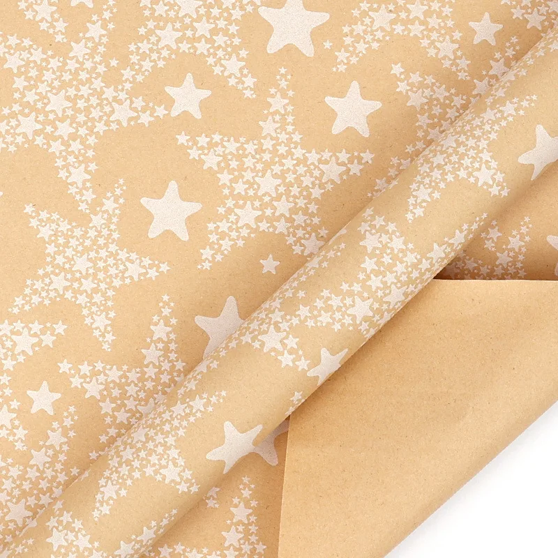 Gift Packaging Paper Festive Christmas Wrapping Paper Kraft Gift Wrap Eco-Friendly Christmas Paper Roll For Birthday Gift Party