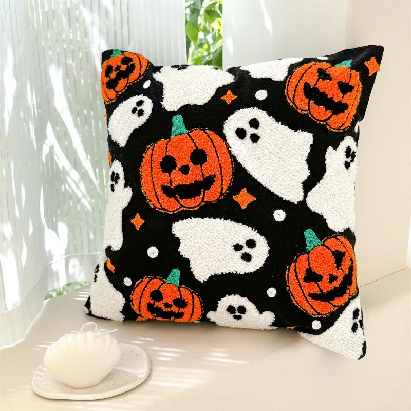 

2025 new Halloween pillow cover towel embroidery sofa living room by pillowcase pillow cover home embroidery without pillow core