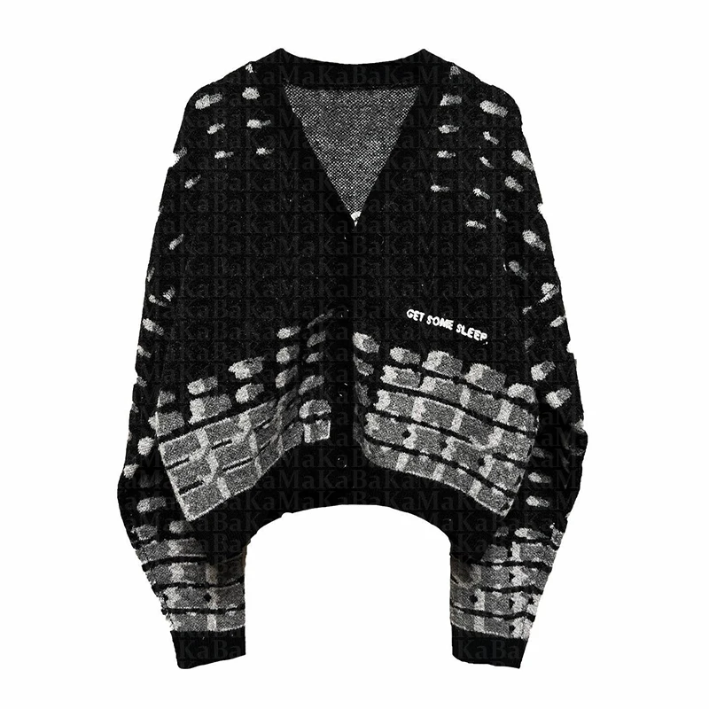 Men's Vintage Knitwear Y2K Letter Graphic Sweaters Winter Harajuku Oversized Pullover Sweater Unisex Aesthetic Clothes For Teens