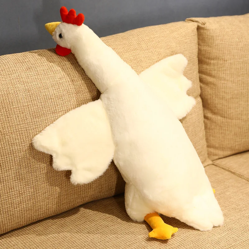 Hot  Giant  Fluffy Cock Plush Toys Sleeping Pillow Cute Animal Stuffed Swan Chicken Dolls Floor Mat Kids Girls Birthday Gift