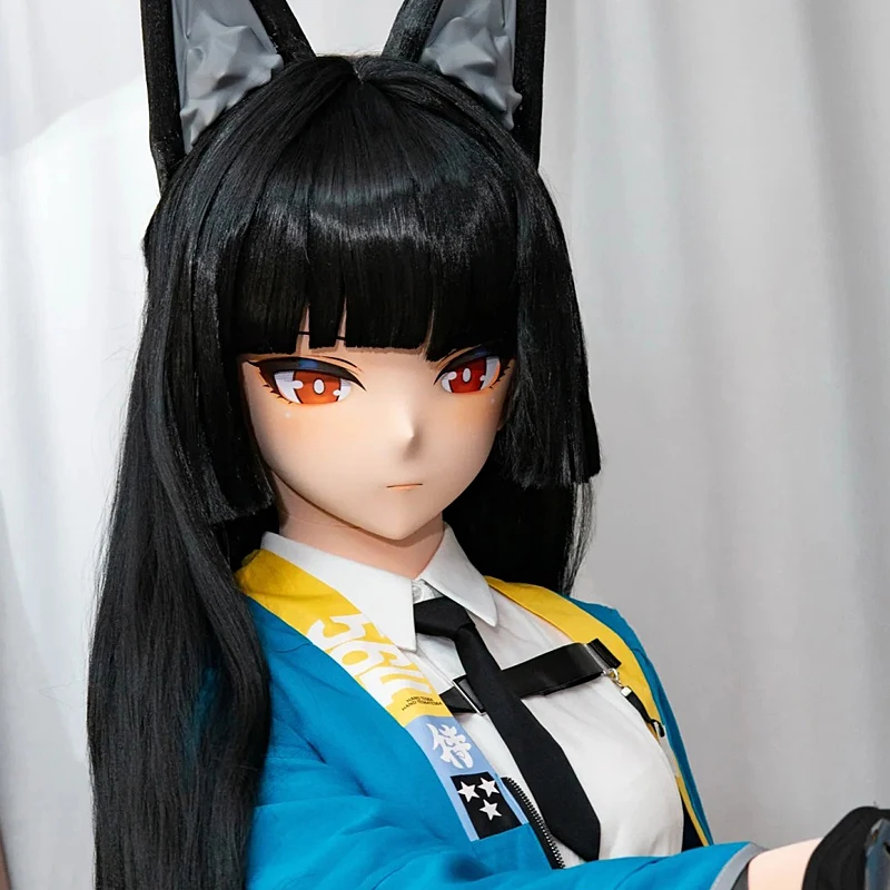 

(MEO0130) Customize Handmade Full Head Lockable Crossdress Male to Female Japanese Cartoon Anime Game Character Kigurumi Mask