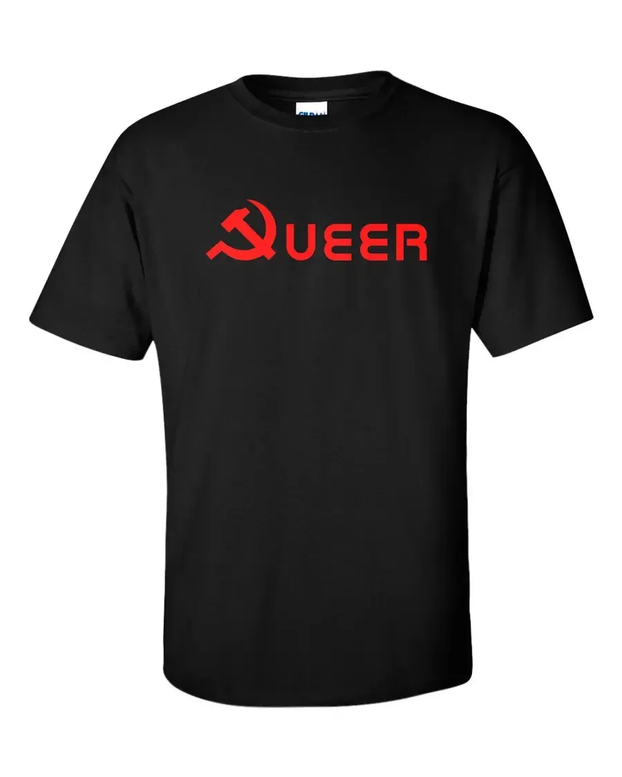 Queer Gay Lesbian T-Shirt Unisex Tee Flag Rainbow Pride Protest Lgbt Trans Ussr 2019 Man'S Op Neck Designer Casual Fitted Shirts