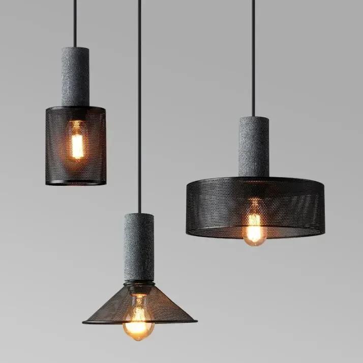 

Modern Industrial Style Pendant Light Indoor LED Cement Chandelier Suspension Bedroom Hanging Light for Hall Cafe Bar Table